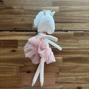 Alimrose Yvette Plush Unicorn Toy Doll Rainbow Stripes Girls Pink Tutu Skirt
